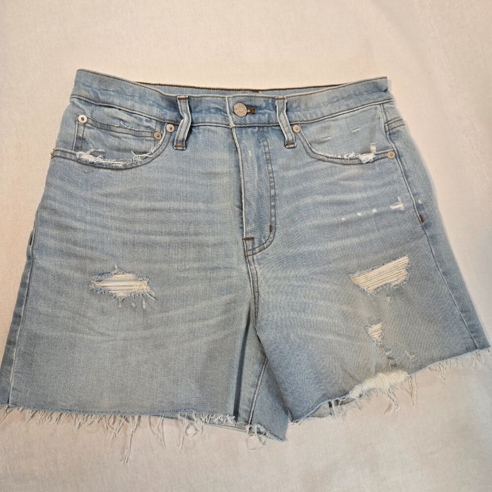 MADEWELL Festival Stretchy Distressed Hi-Rise Raw Hem Short Size 28 New NO Tags! - Picture 3 of 16